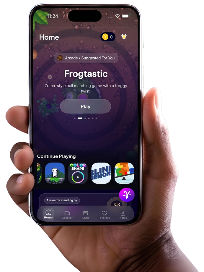 Gamma Games home screen